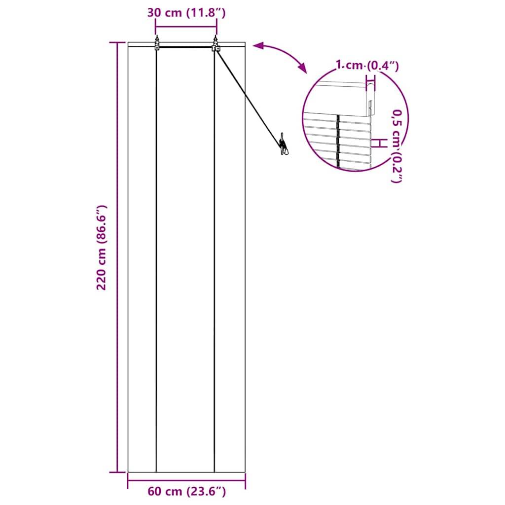 vidaXL Rollo Gelb 60 x 220 cm Bambus