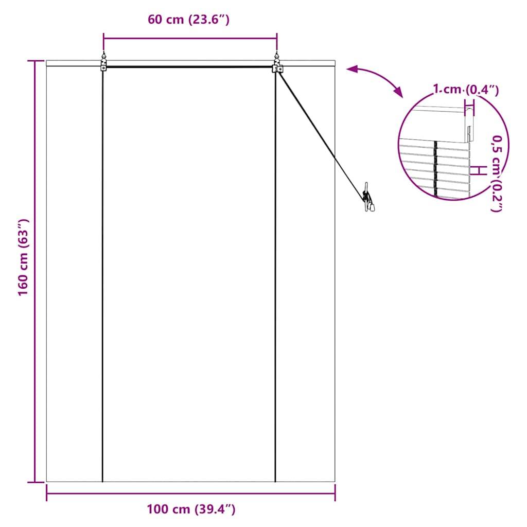 vidaXL Rollo mit Vorhängen Braun 100 x 160 cm Bambus