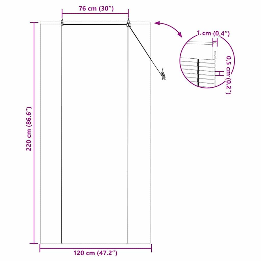 vidaXL Rollo mit Vorhängen Braun 120 x 220 cm Bambus