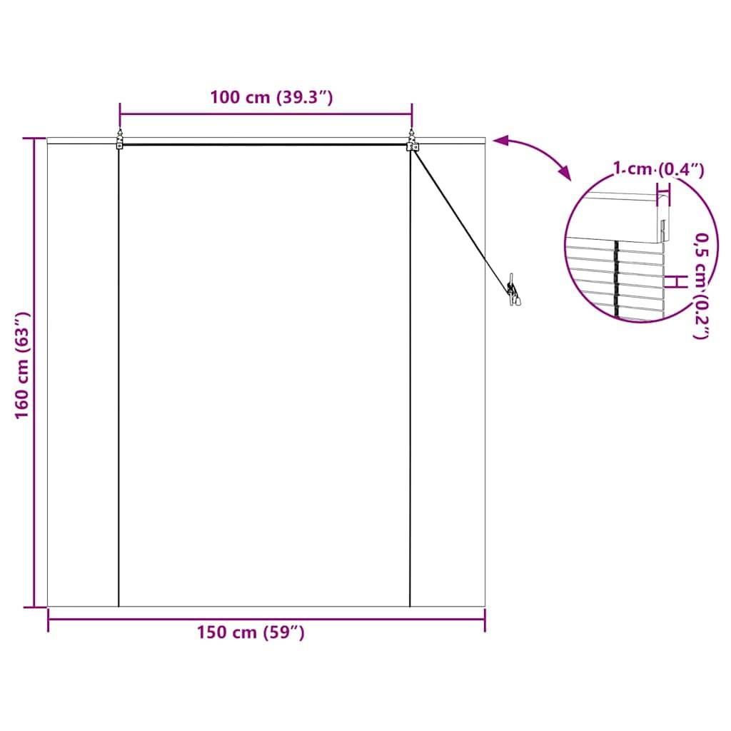 vidaXL Rollo mit Vorhängen Braun 150 x 160 cm Bambus