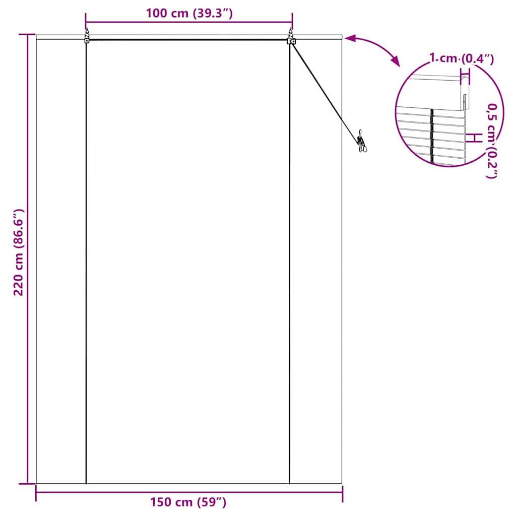 vidaXL Rollo mit Vorhängen Gelb 150 x 220 cm Bambus