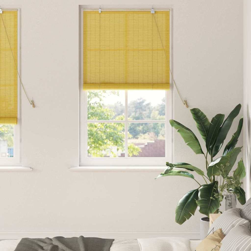 vidaXL Rollo Gelb 80 x 220 cm Bambus