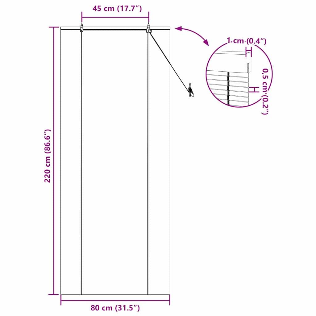 vidaXL Rollo Gelb 80 x 220 cm Bambus