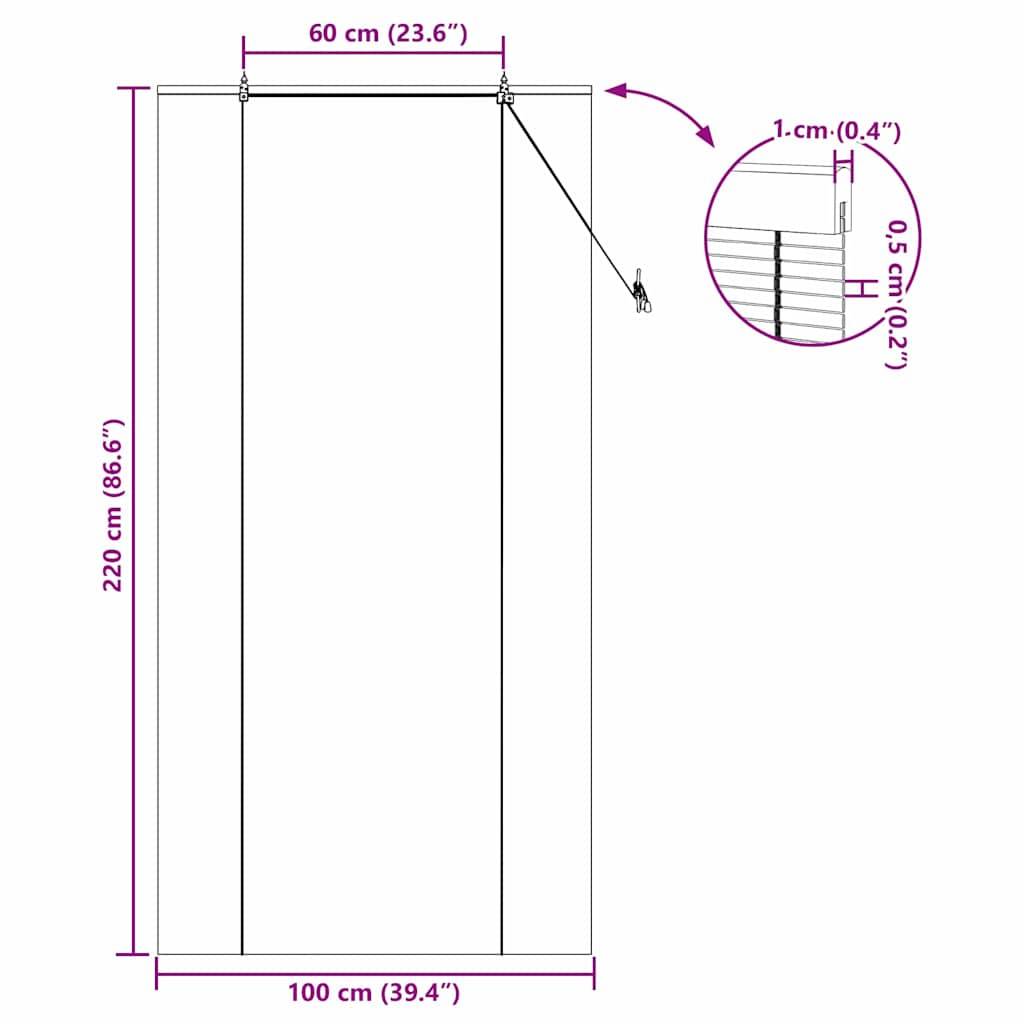 vidaXL Rollo mit Vorhängen Braun 100 x 220 cm Bambus