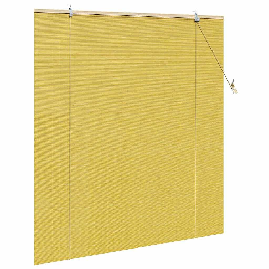vidaXL Rollo Gelb 140 x 160 cm Bambus