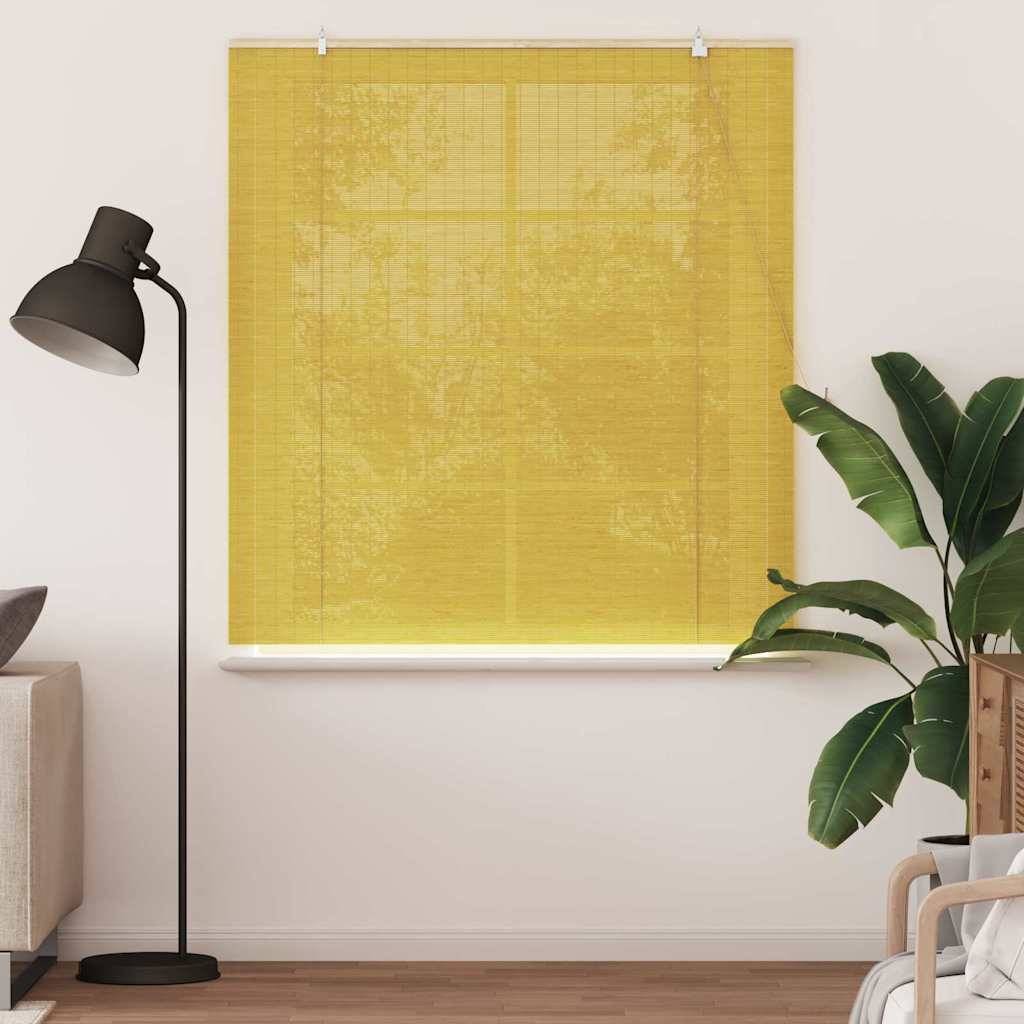 vidaXL Rollo Gelb 140 x 160 cm Bambus