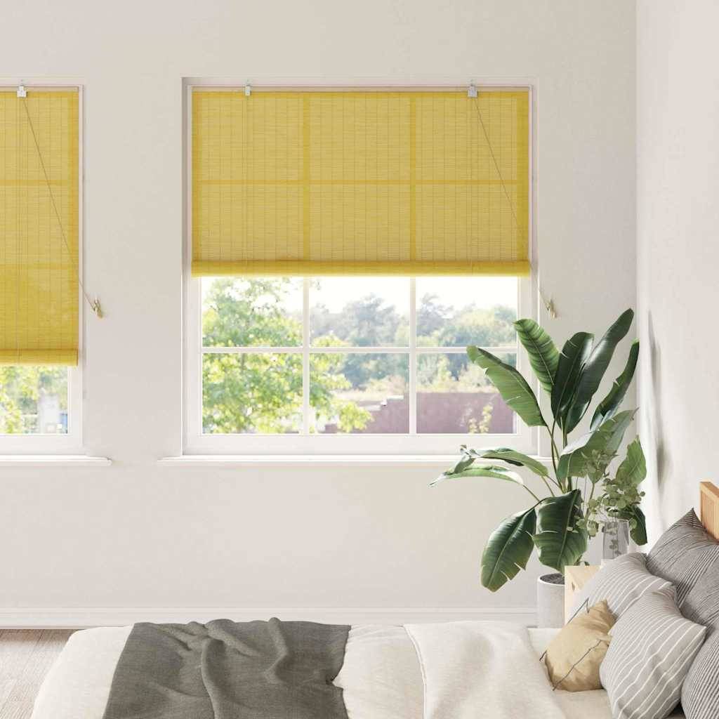 vidaXL Rollo Gelb 140 x 220 cm Bambus