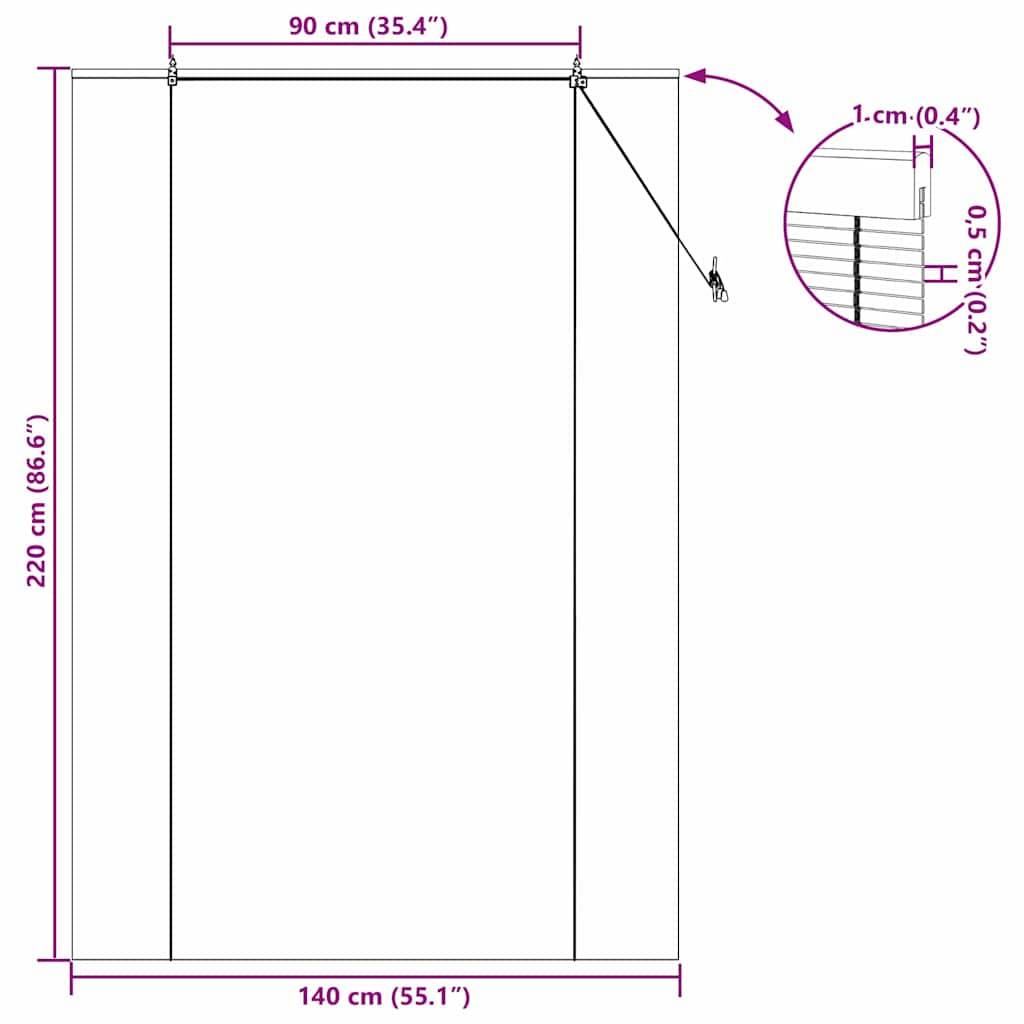 vidaXL Rollo Gelb 140 x 220 cm Bambus