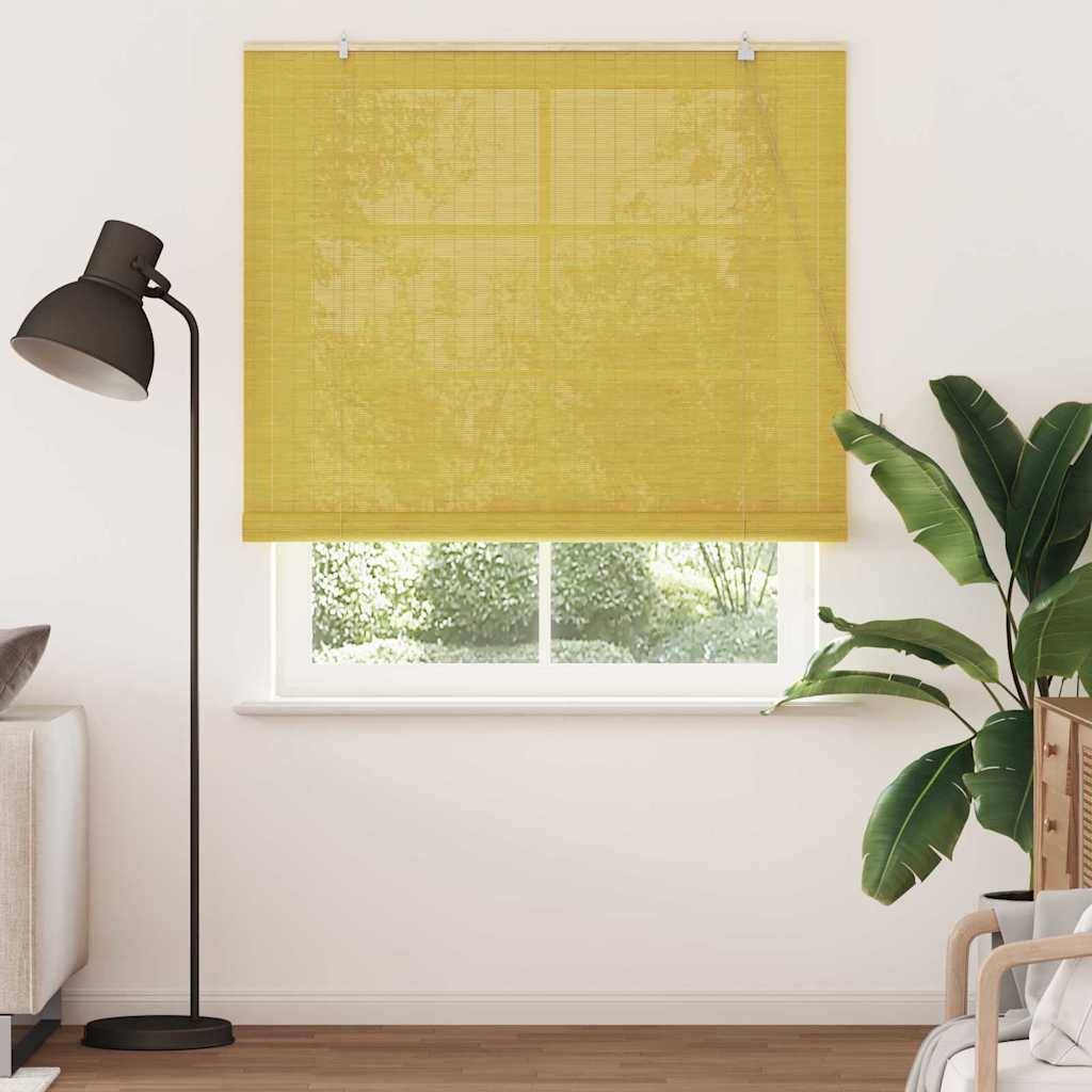 vidaXL Rollo Gelb 140 x 220 cm Bambus
