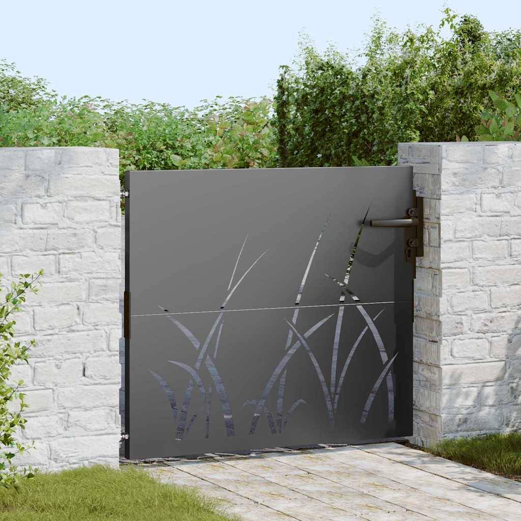 vidaXL Gartentor Schwarz 85 x 100 cm Pulverbeschichteter Stahl