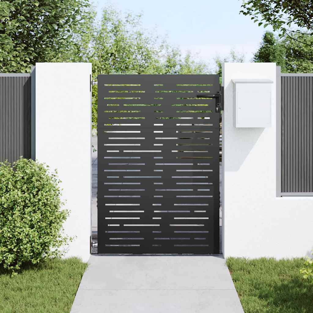vidaXL Gartentor Schwarz 85 x 125 cm Pulverbeschichteter Stahl