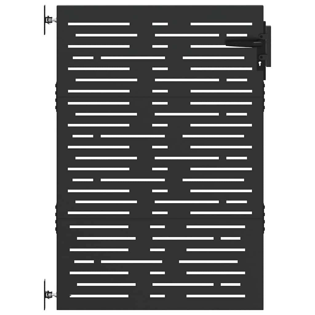 vidaXL Gartentor Schwarz 85 x 125 cm Pulverbeschichteter Stahl