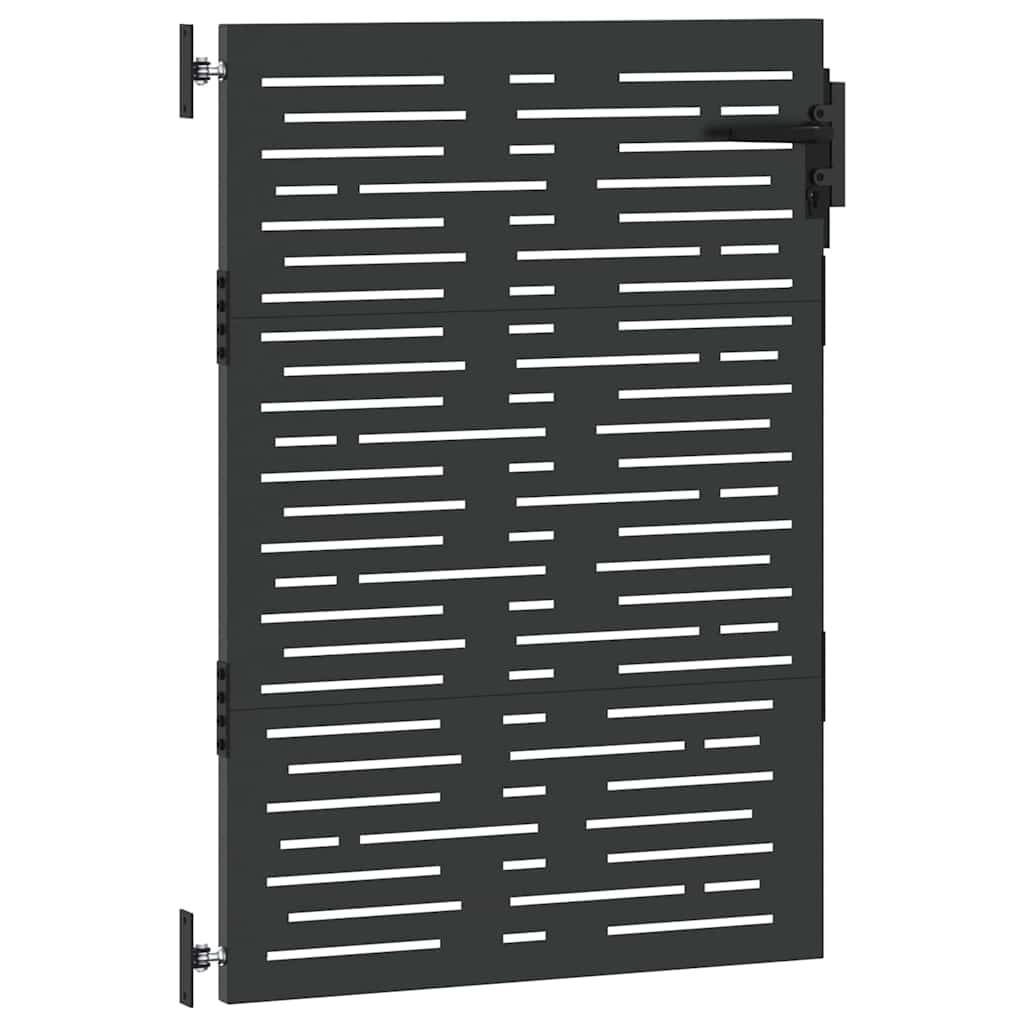 vidaXL Gartentor Schwarz 85 x 125 cm Pulverbeschichteter Stahl