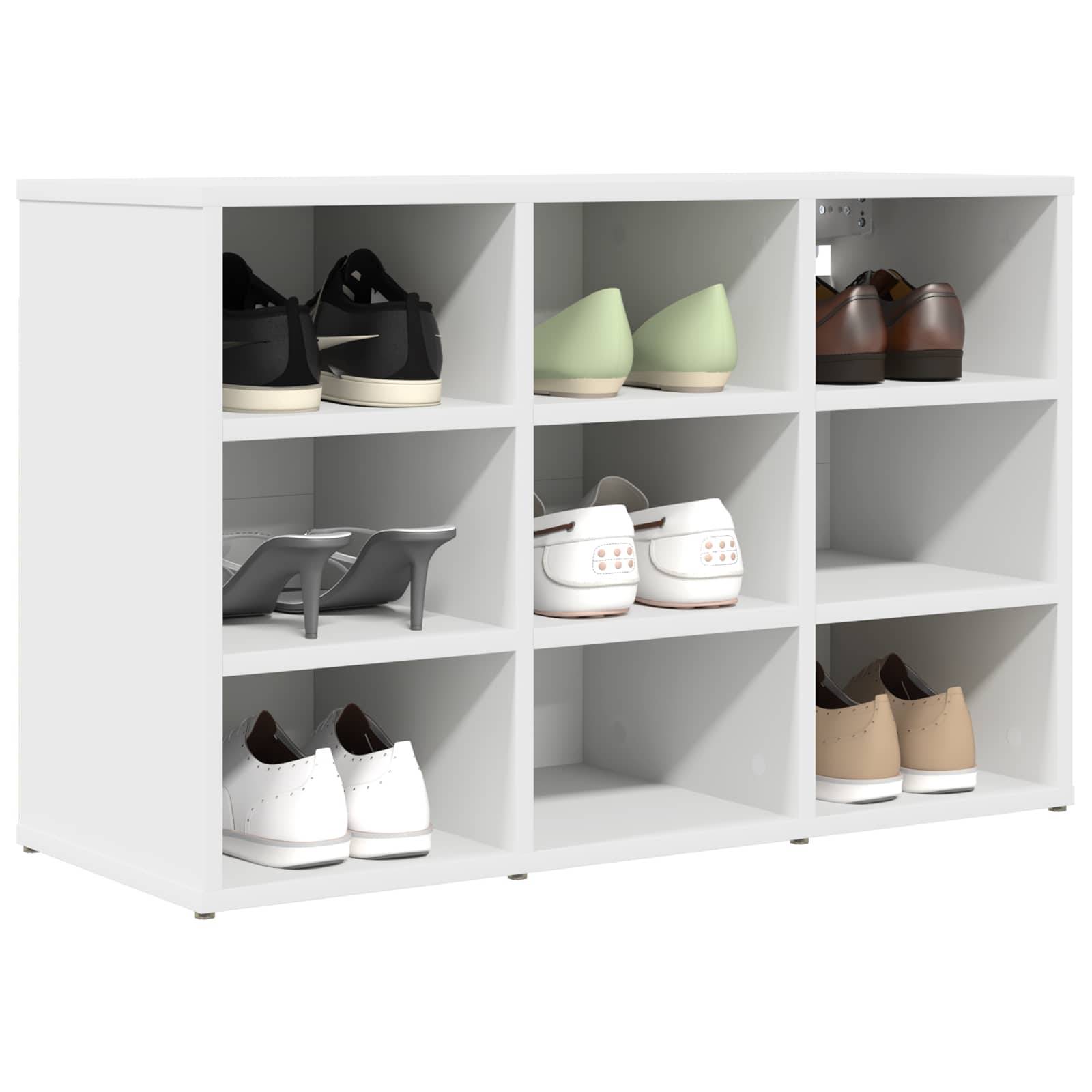 vidaXL Schuhschrank mit Regal Weiß 77,5 x 30 x 51 cm Holzwerkstoff