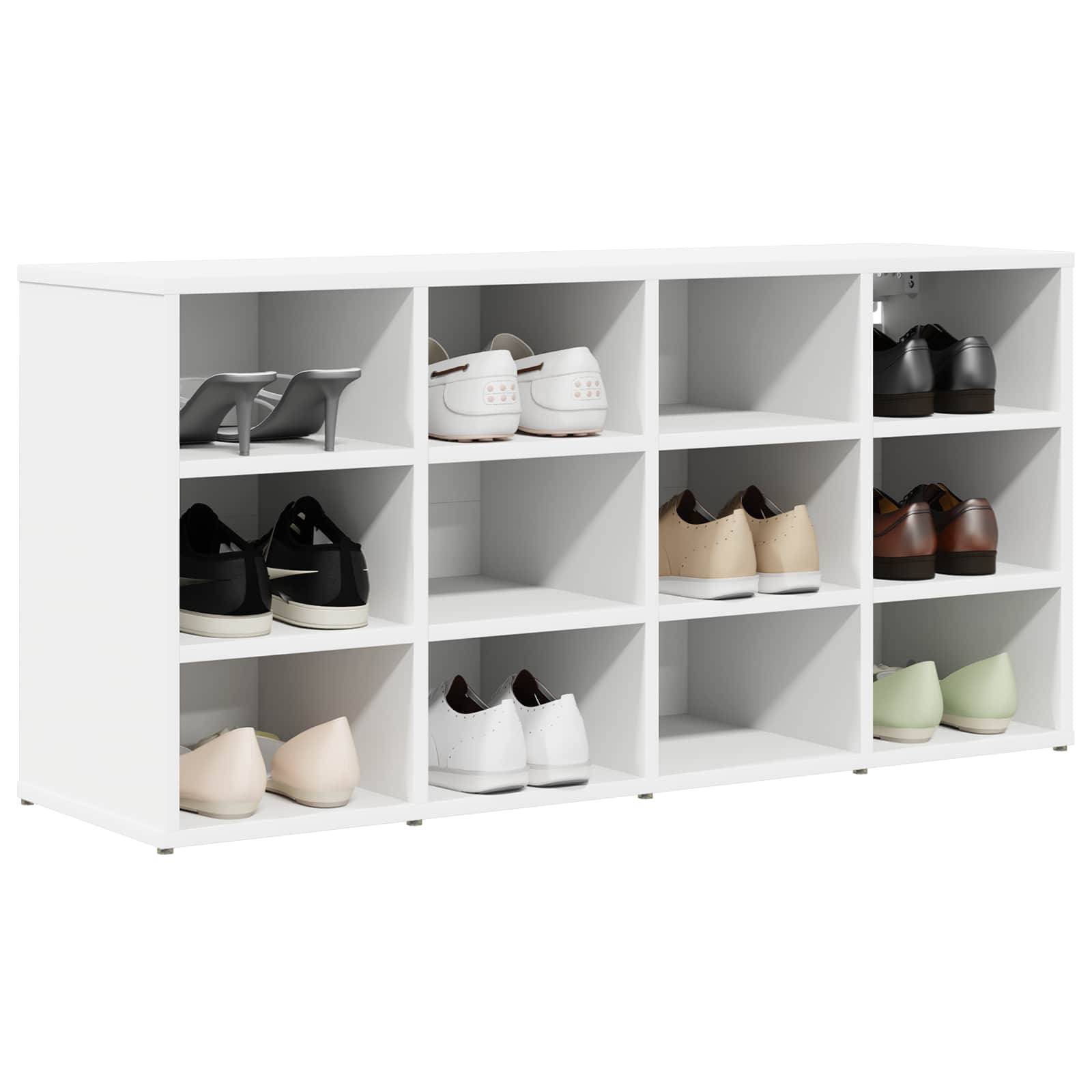 vidaXL Schuhschrank mit Regal Weiß 103 x 30 x 51 cm Holzwerkstoff