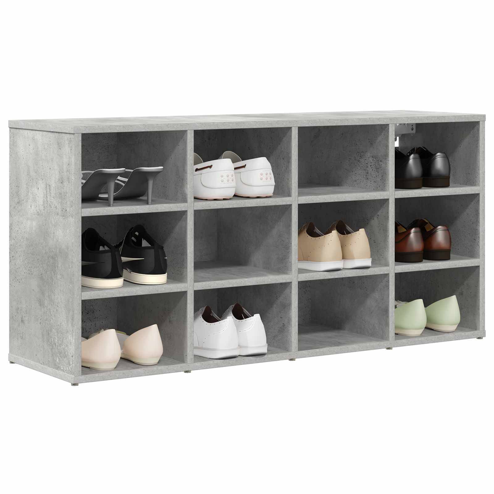 vidaXL Schuhschrank mit Regal Betongrau 103 x 30 x 51 cm Holzwerkstoff
