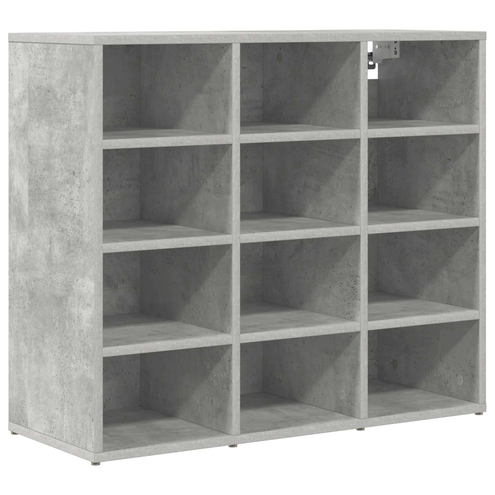 vidaXL Schuhschrank Betongrau 77,5 x 30 x 67 cm Holzwerkstoff