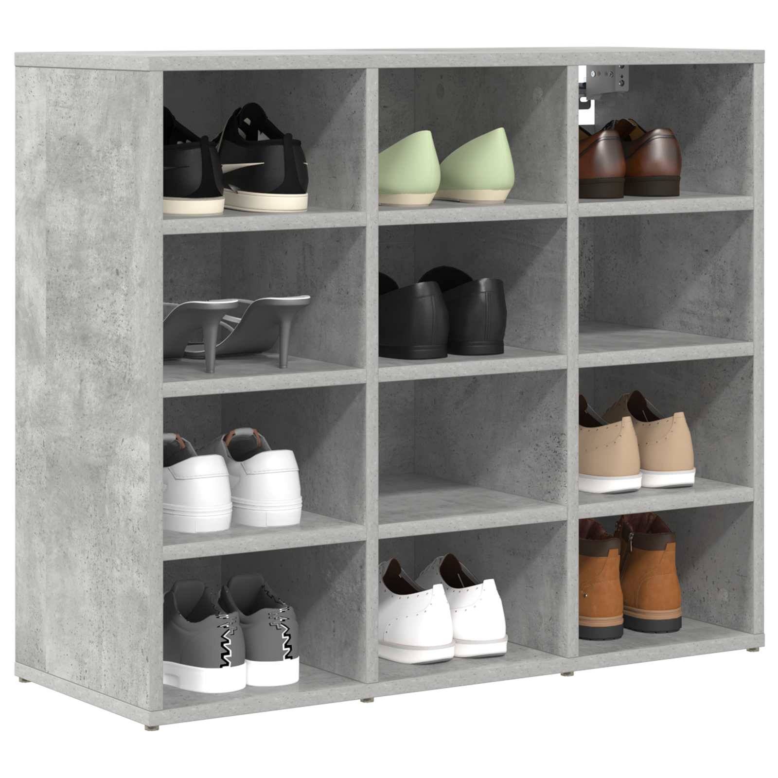 vidaXL Schuhschrank Betongrau 77,5 x 30 x 67 cm Holzwerkstoff