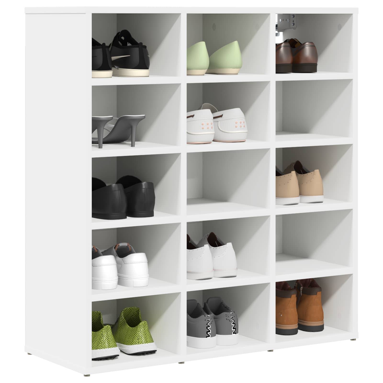 vidaXL Schuhschrank mit Regal Weiß 77,5 x 30 x 83,5 cm Holzwerkstoff