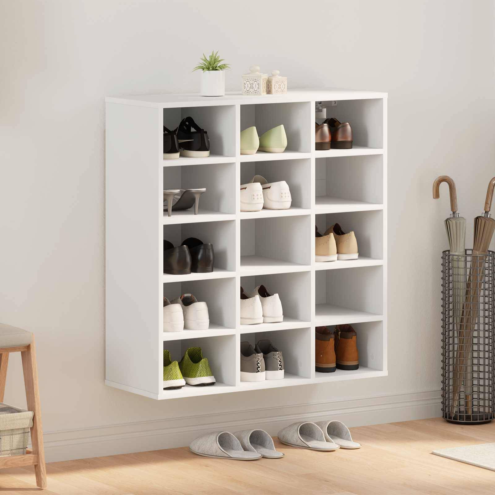 vidaXL Schuhschrank mit Regal Weiß 77,5 x 30 x 83,5 cm Holzwerkstoff