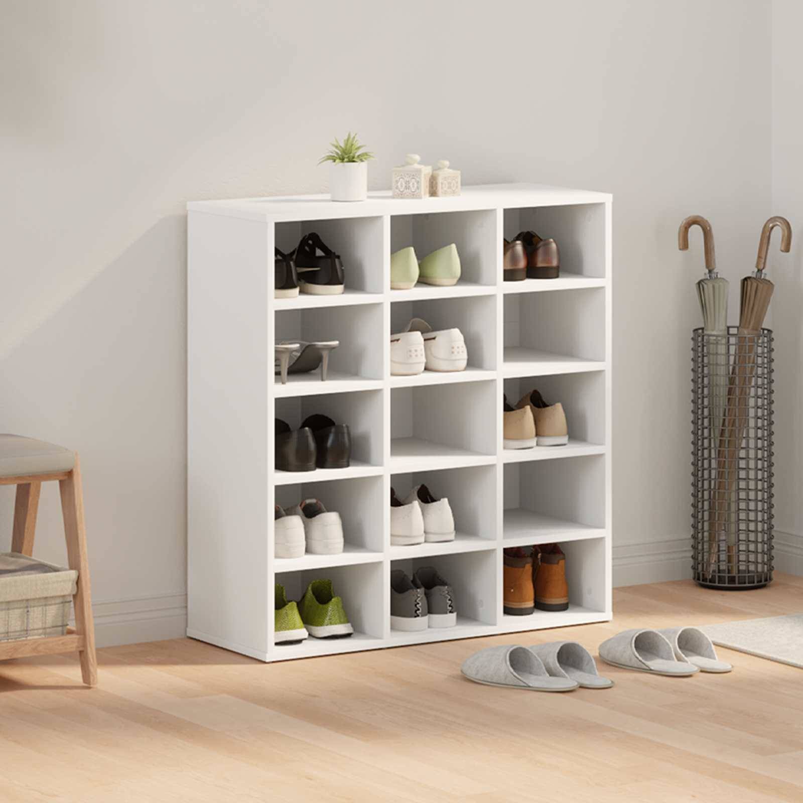 vidaXL Schuhschrank mit Regal Weiß 77,5 x 30 x 83,5 cm Holzwerkstoff