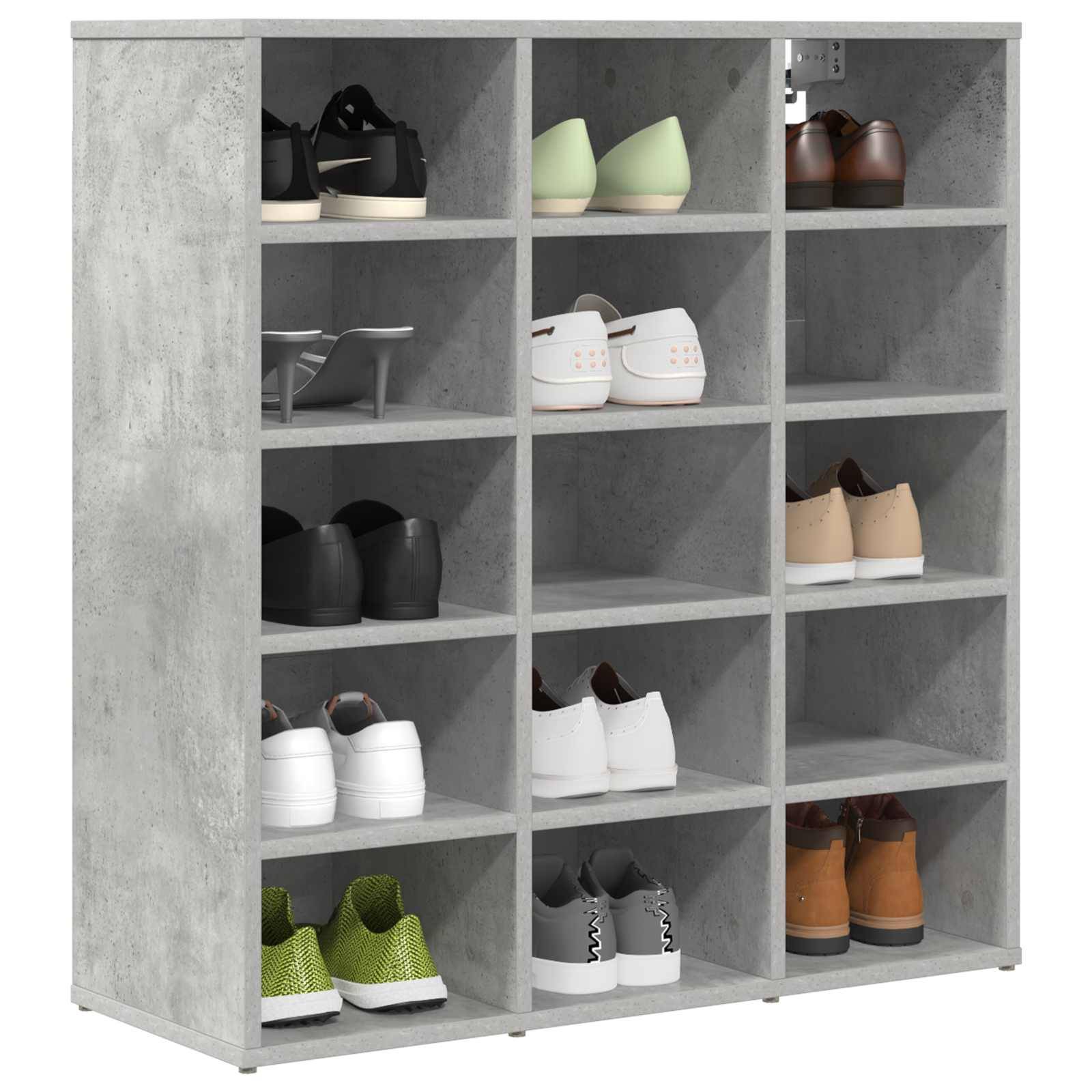 vidaXL Schuhschrank Betongrau 77,5 x 30 x 83,5 cm Holzwerkstoff