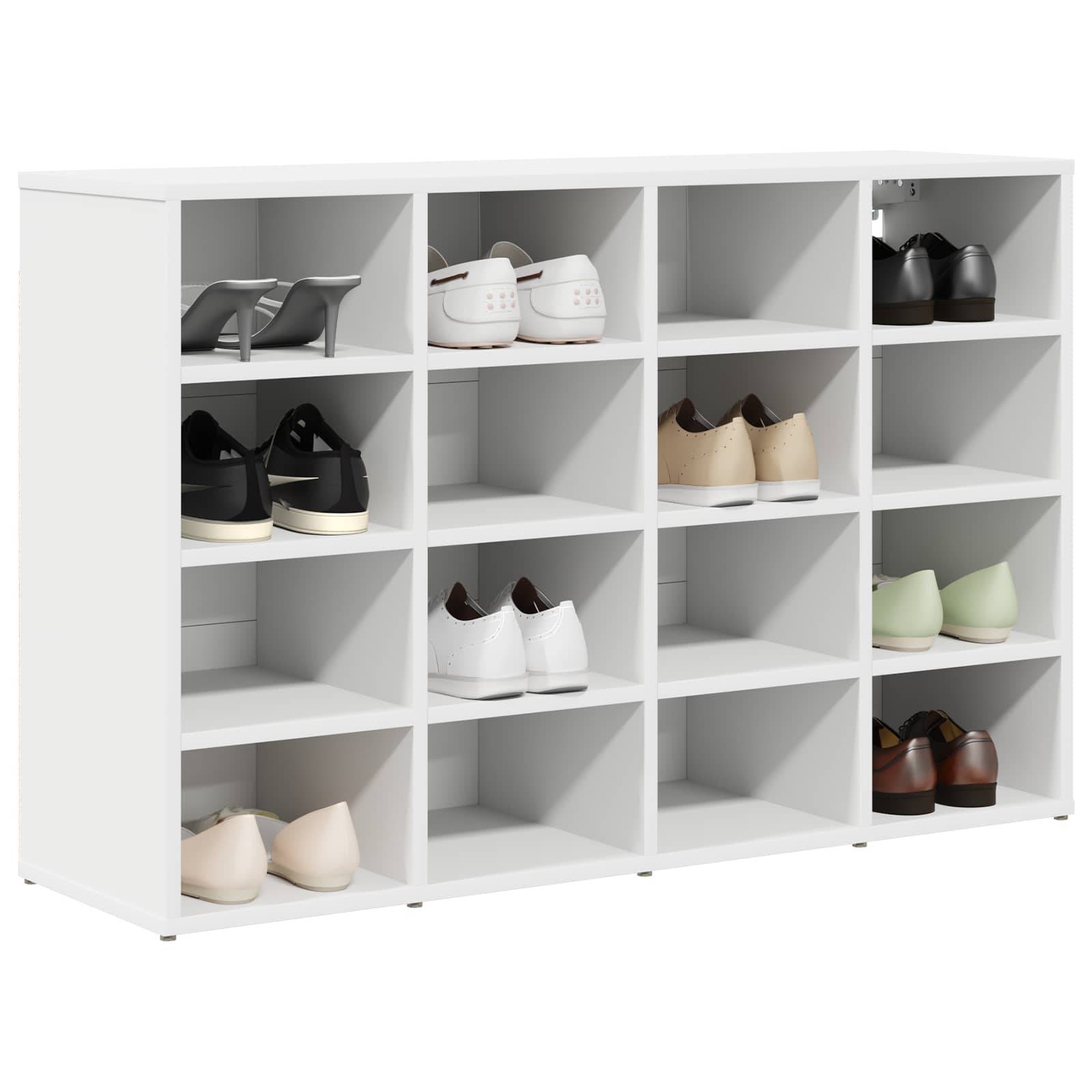 vidaXL Schuhschrank mit Regal Weiß 103 x 30 x 67 cm Holzwerkstoff
