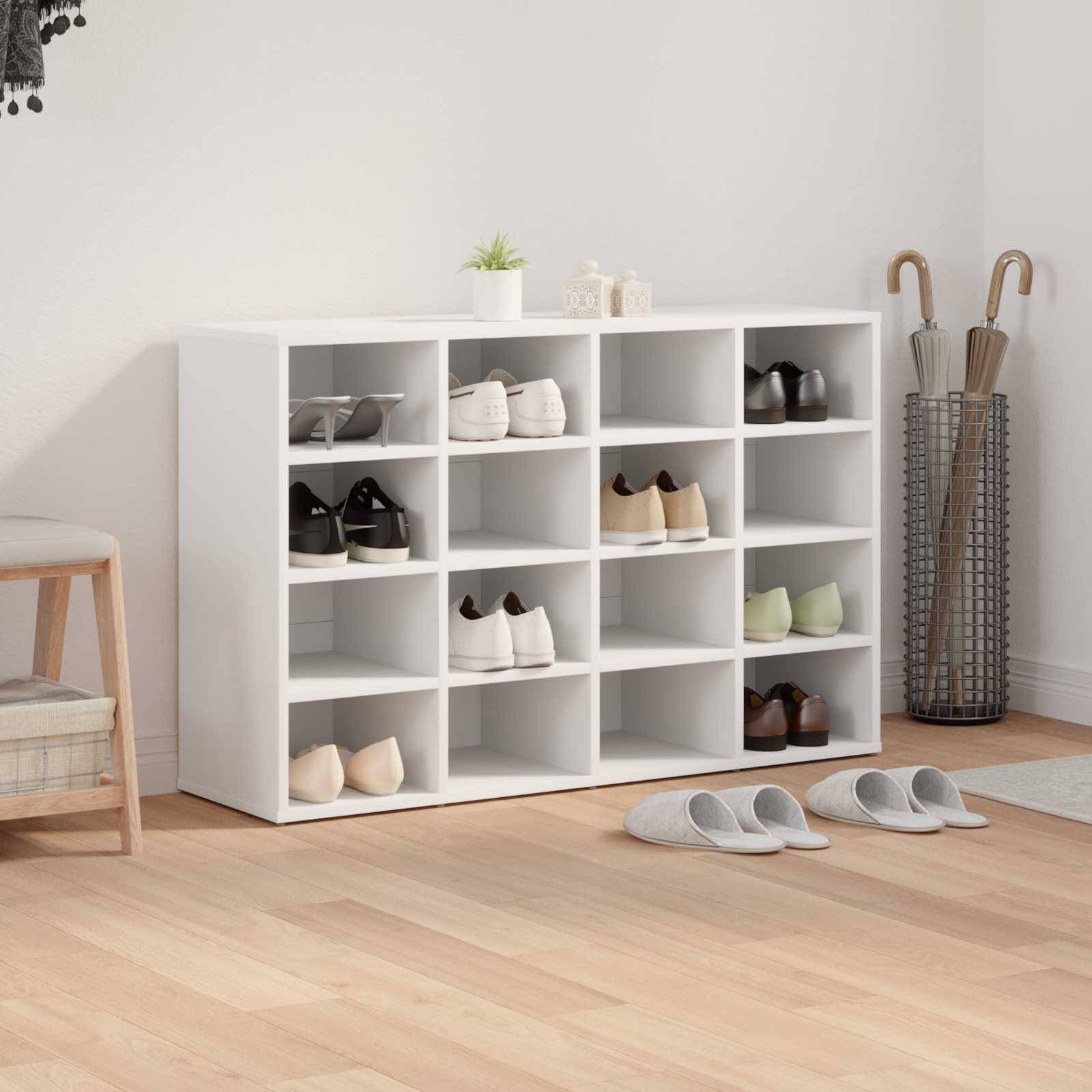 vidaXL Schuhschrank mit Regal Weiß 103 x 30 x 67 cm Holzwerkstoff