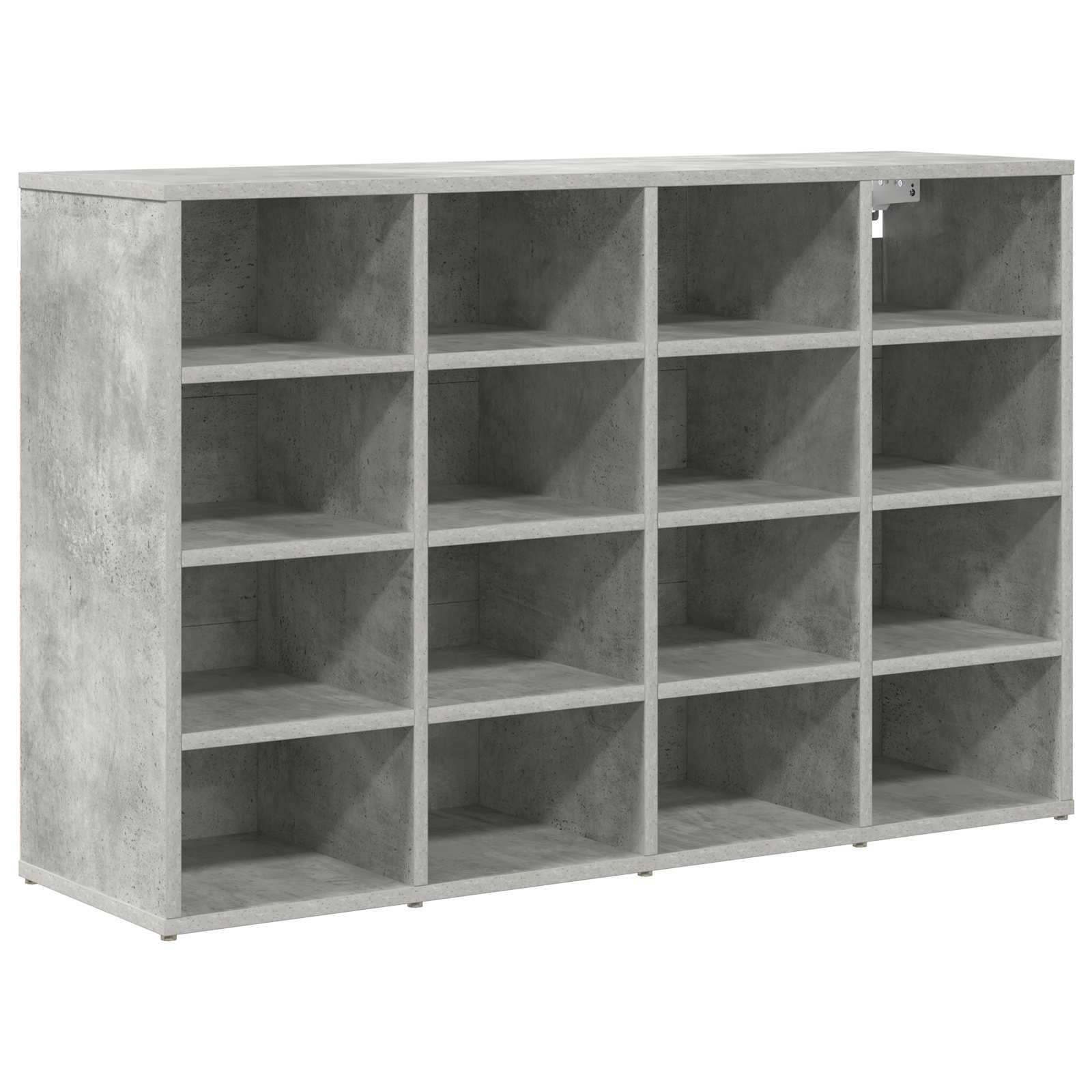 vidaXL Schuhschrank mit Regal Betongrau 103 x 30 x 67 cm Holzwerkstoff