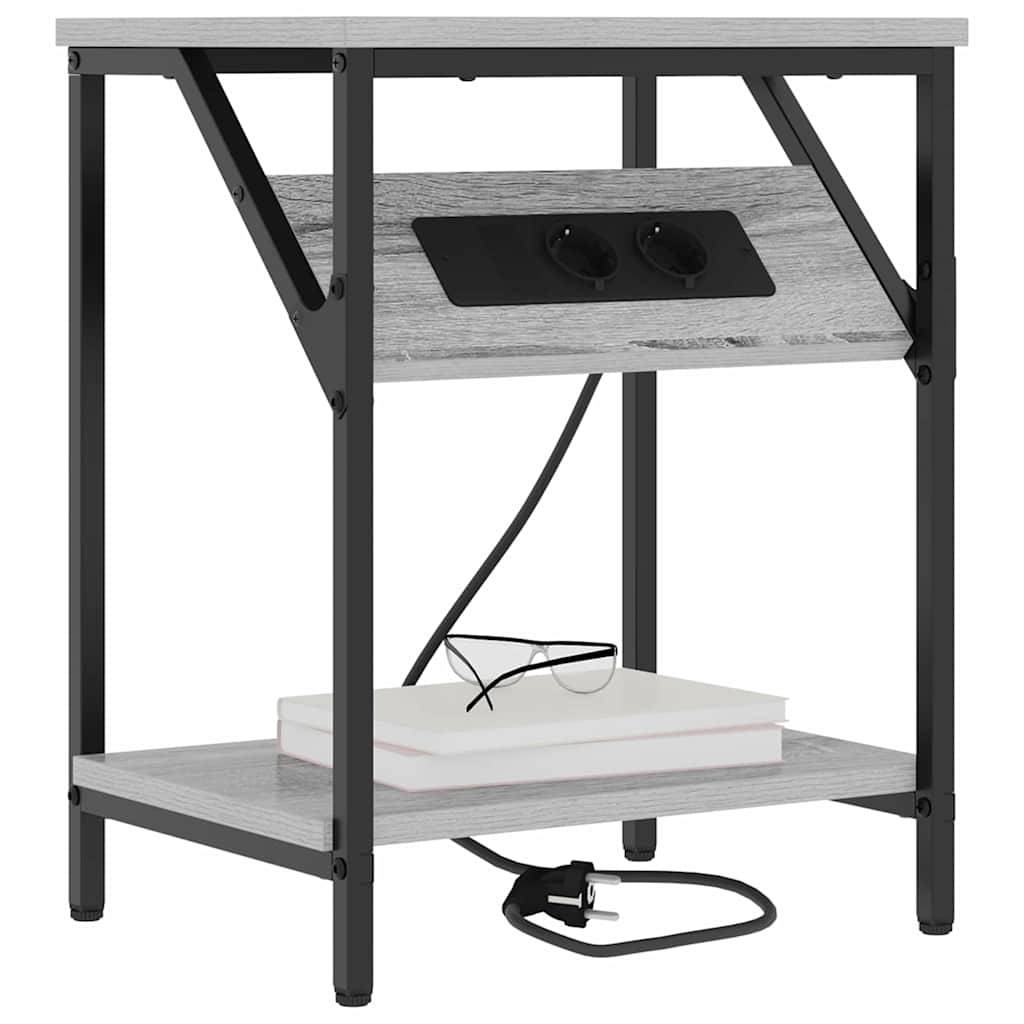 vidaXL Nachttisch 2 pcs Graues Sonoma 38 x 30 x 48 cm Holzwerkstoff