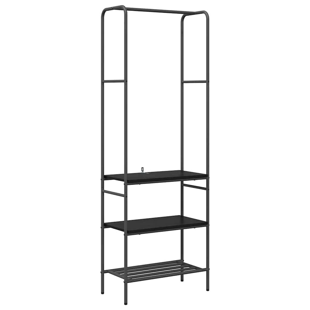 vidaXL Kleiderständer mit Regal Schwarz Eichen-Optik 60 x 30 x 171 cm