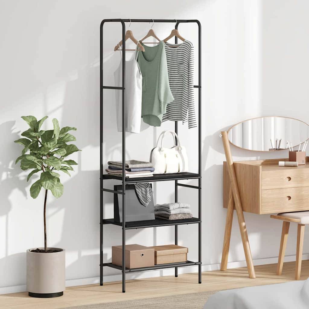 vidaXL Kleiderständer mit Regal Schwarz Eichen-Optik 60 x 30 x 171 cm