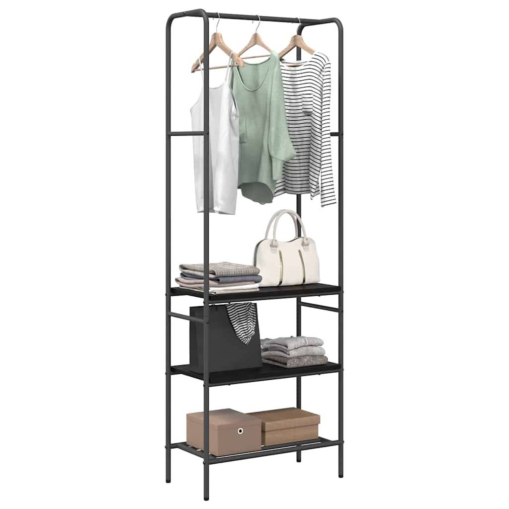 vidaXL Kleiderständer mit Regal Schwarz Eichen-Optik 60 x 30 x 171 cm