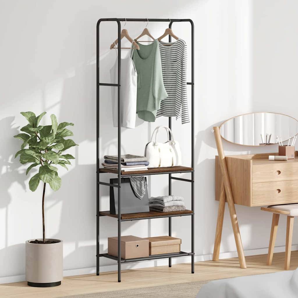 vidaXL Kleiderständer Geräucherte Eiche 60 x 30 x 171 cm Holzwerkstoff