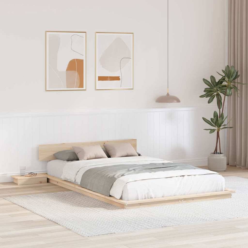 vidaXL Bettgestell Braun 140 x 190 cm Holz