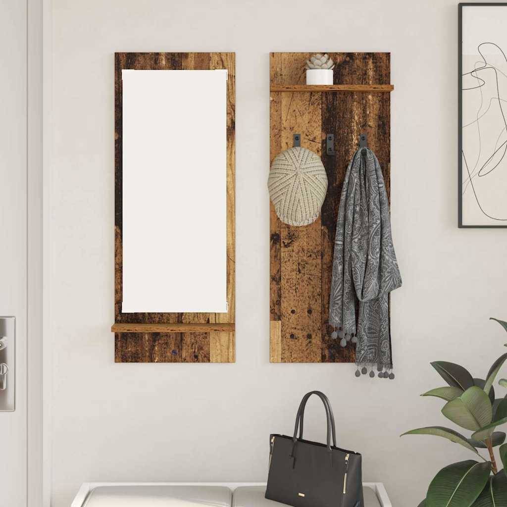 vidaXL Wandmontierter nachttisch Altholz 70 x 10 x 90 cm Holzwerkstoff