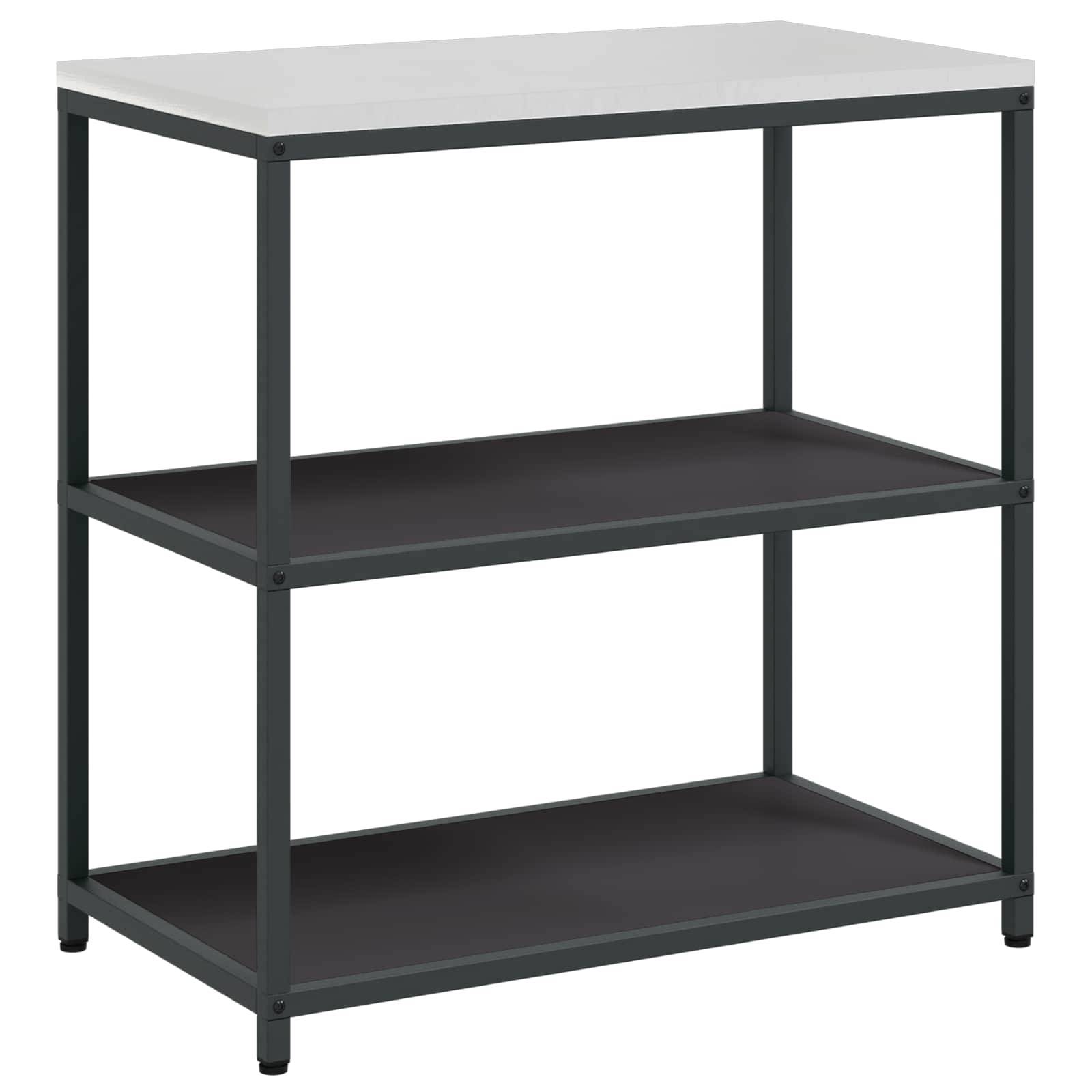 vidaXL Küchenaufbewahrung mit Regal Schwarz 90 x 50 x 92 cm Stahl