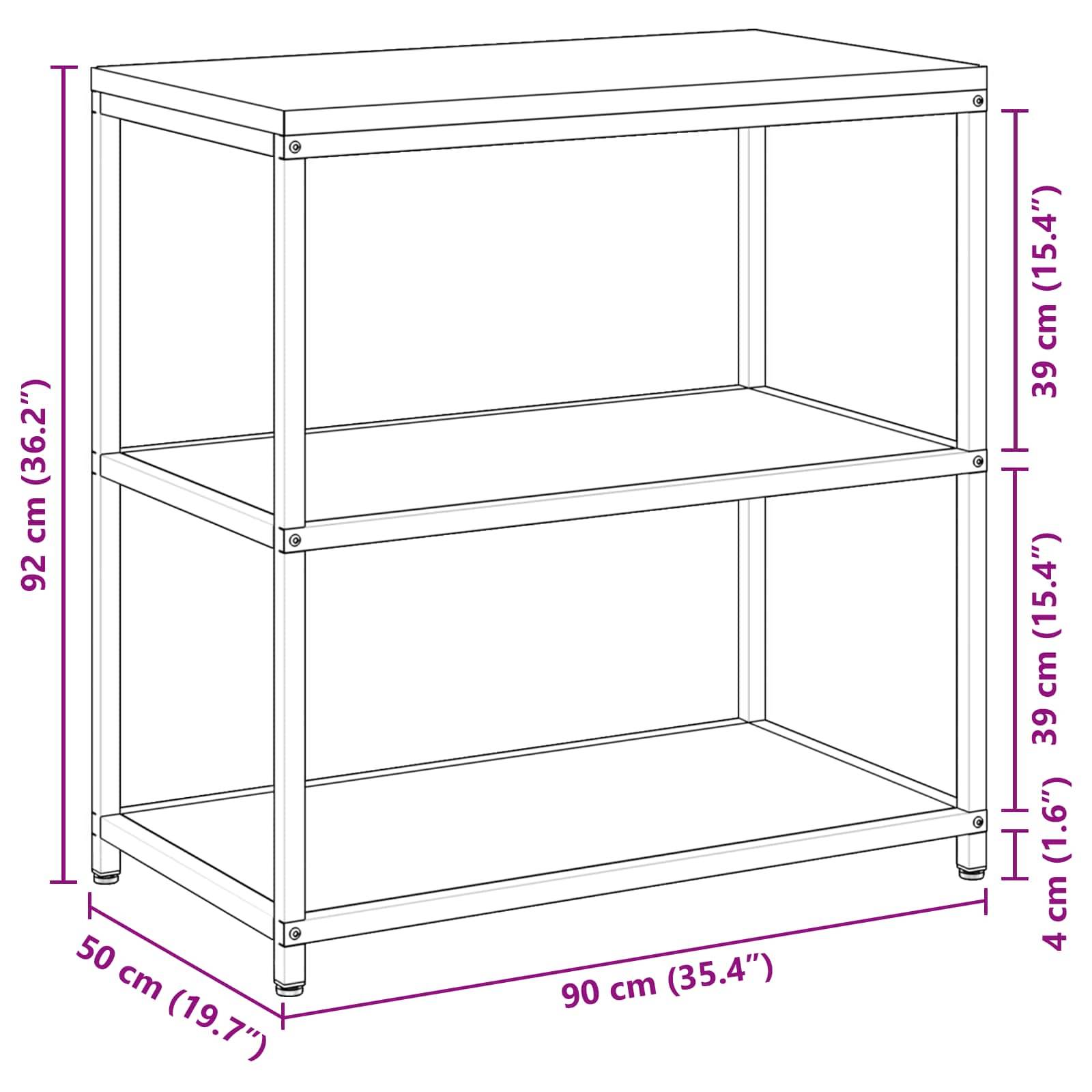 vidaXL Küchenaufbewahrung mit Regal Schwarz 90 x 50 x 92 cm Stahl