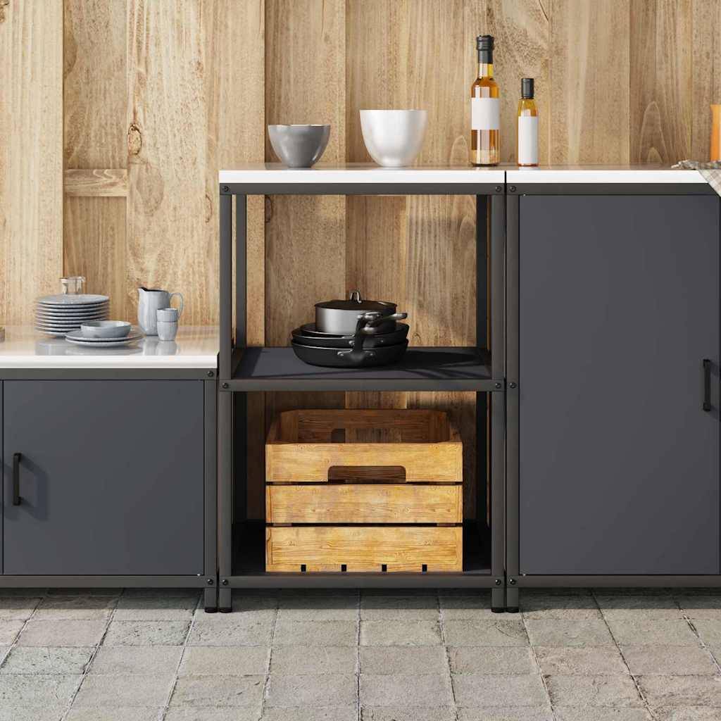 vidaXL Küchenaufbewahrung mit Regal Anthrazit 60 x 50 x 92 cm Stahl