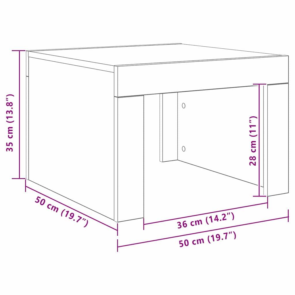 vidaXL Couchtisch Schwarz Eichen-Optik 50 x 50 x 35 cm Holzwerkstoff