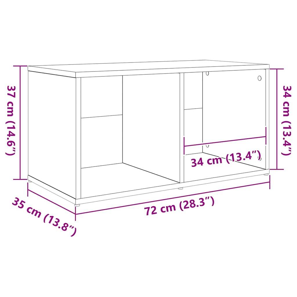 vidaXL TV-Schrankset Wandmontiert Braun 72 x 35 x 37 cm Holzwerkstoff