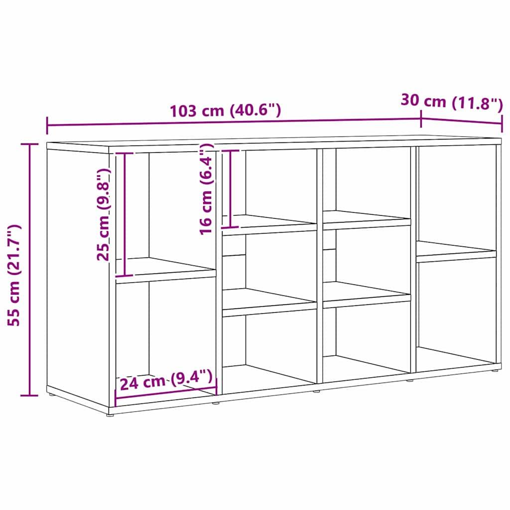 vidaXL Schuhbank Schwarz Eichen-Optik 103 x 30 x 54,5 cm Holzwerkstoff
