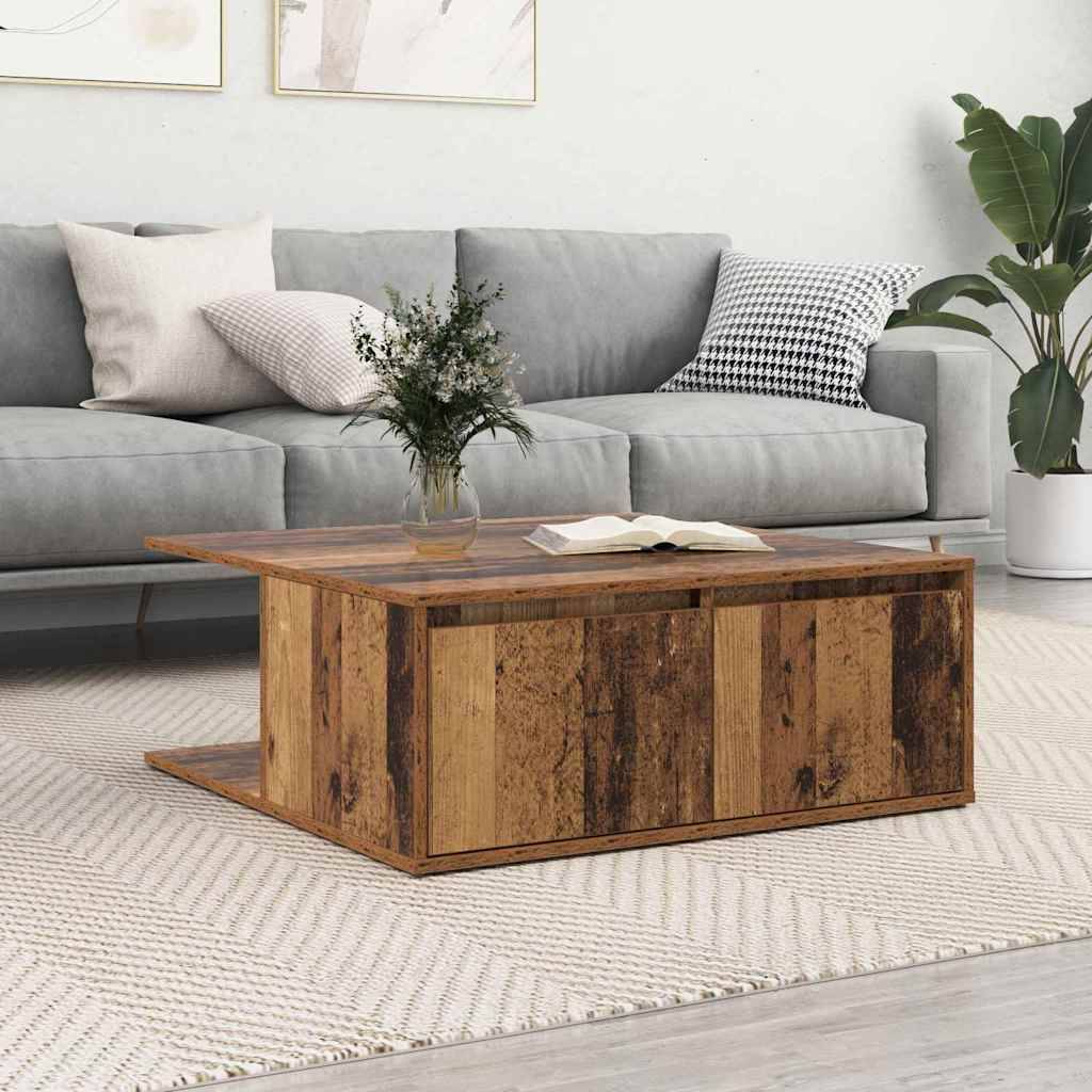 vidaXL Couchtisch mit Schubladen Altholz 80 x 80 x 31 cm Holzwerkstoff