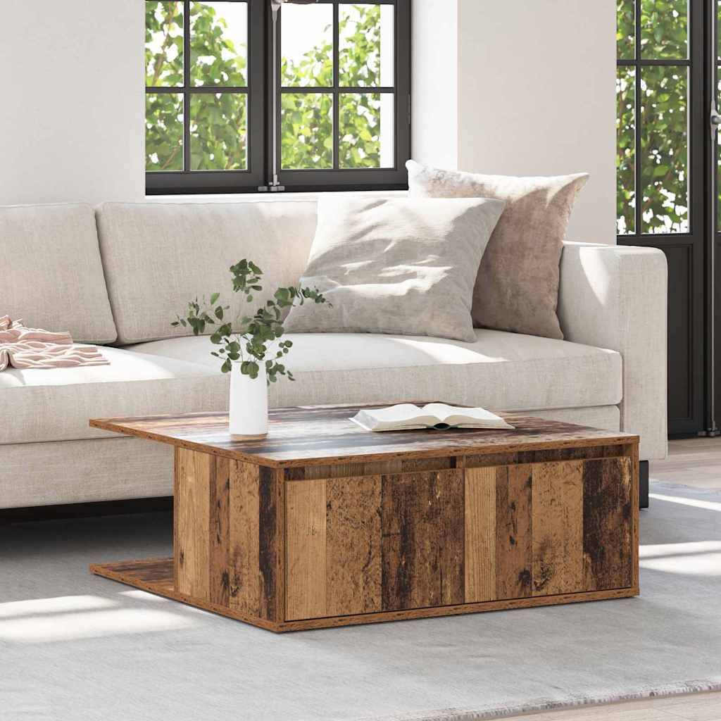 vidaXL Couchtisch mit Schubladen Altholz 80 x 80 x 31 cm Holzwerkstoff