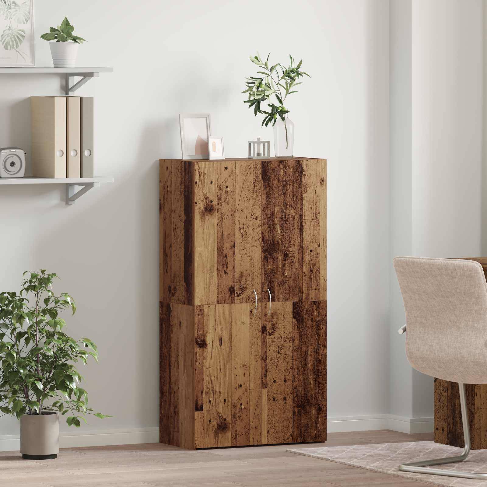 vidaXL Büroschrank Altholz 60 x 32 x 115 cm Holzwerkstoff