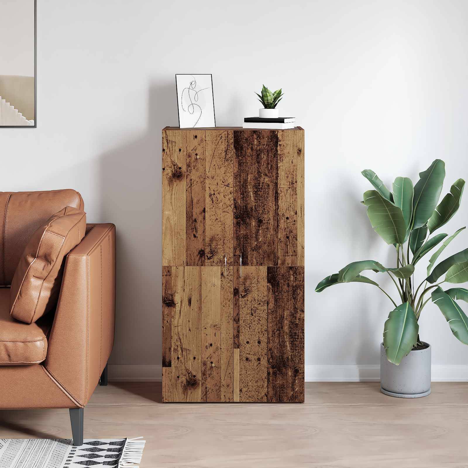 vidaXL Büroschrank Altholz 60 x 32 x 115 cm Holzwerkstoff