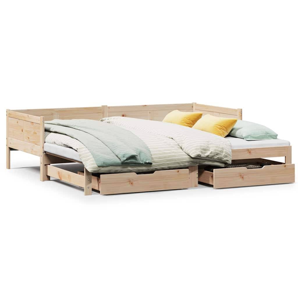 vidaXL Tagesbett Ausziehbar mit Schubladen ohne Matratze 90x190 cm