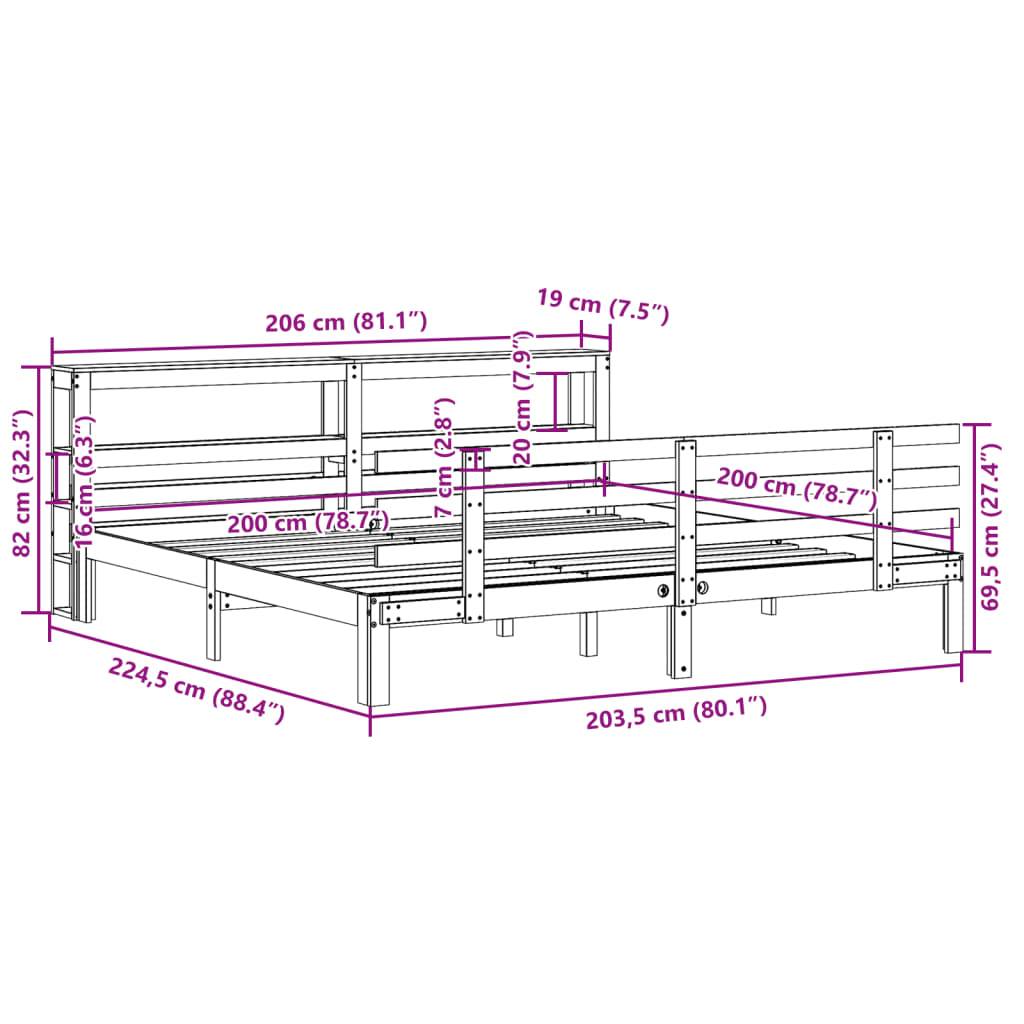 vidaXL Bettgestell mit Kopfteil ohne Matratze 200x200 cm