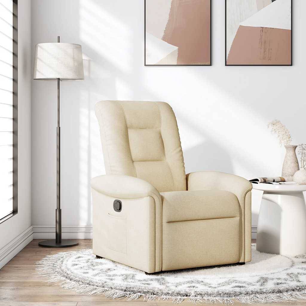 vidaXL Relaxsessel Creme Stoff