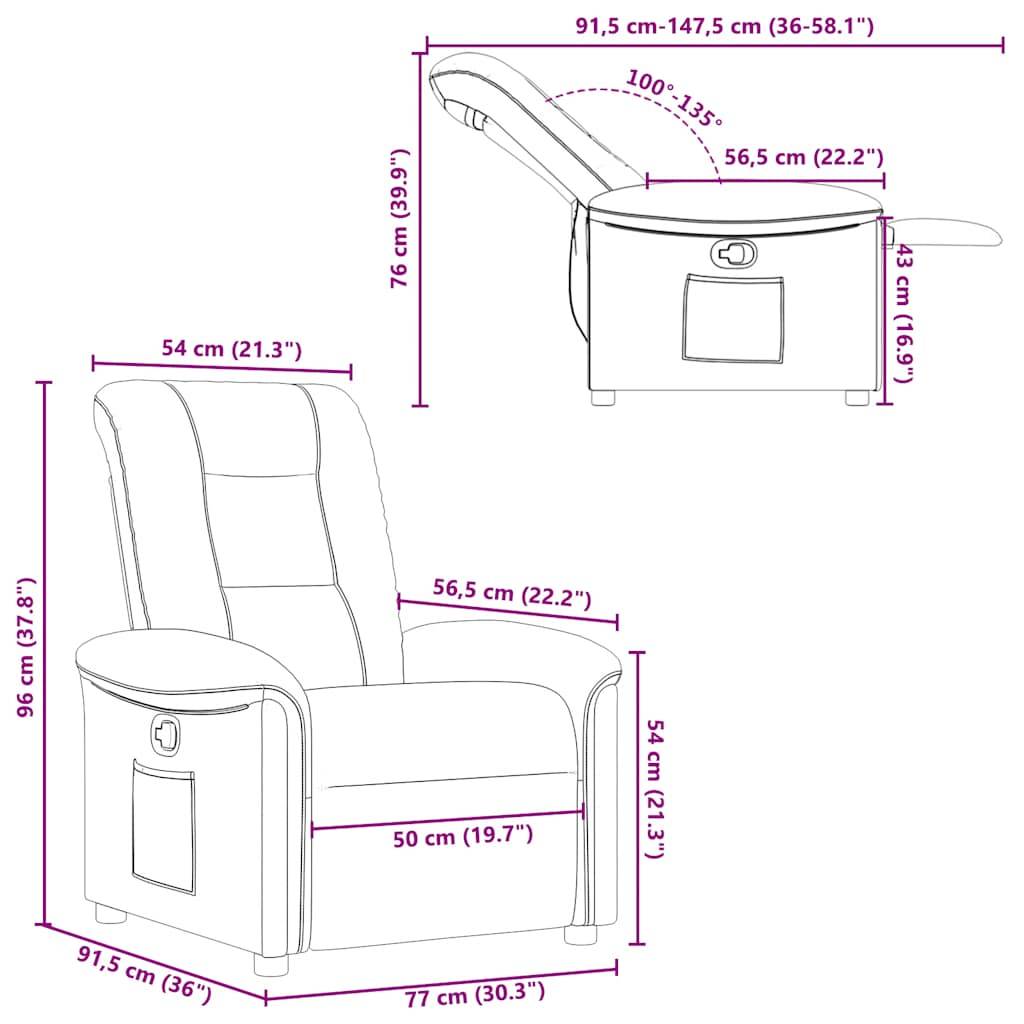 vidaXL Relaxsessel Creme Stoff